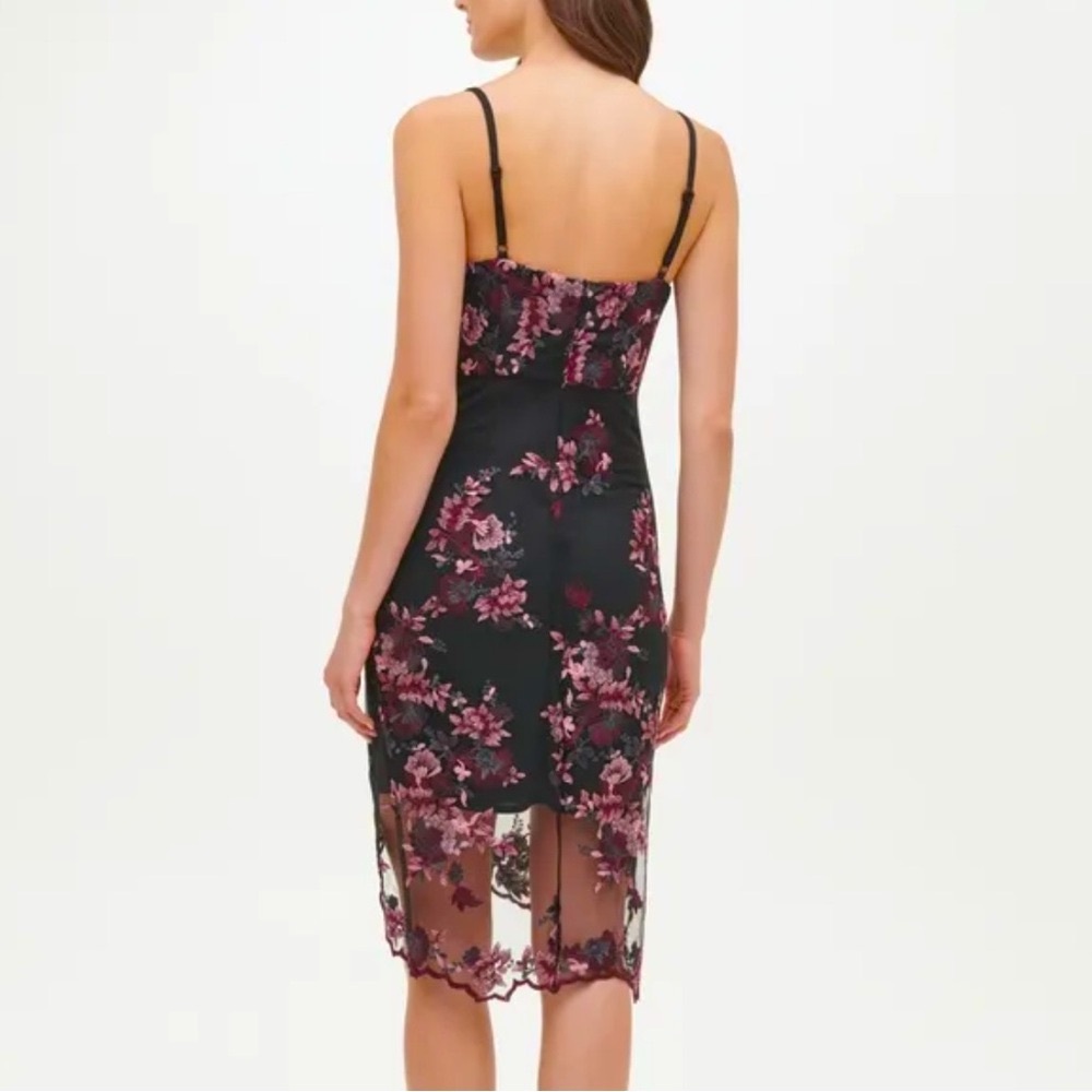 Guess Floral Chiffon Overlay Sheath Dress - Picture 9 of 9
